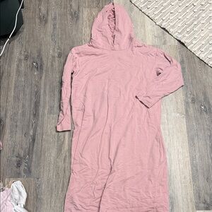 Girls Nuggles Light Pink Hooded Long Sleeve Dress. Size 14.